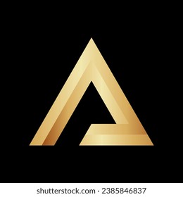 Diseño de logotipo de letra triangular A