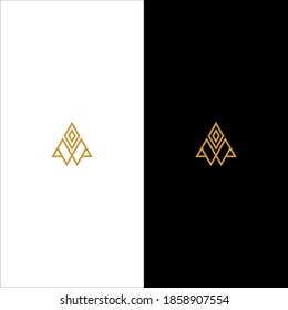 Triangle A Letter Logo. DESIGN Elegant and modern letter A logo, luxury gold triangle lettering