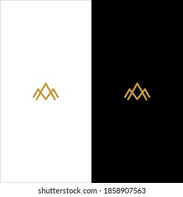 Triangle A Letter Logo. DESIGN Elegant and modern letter A logo, luxury gold triangle lettering