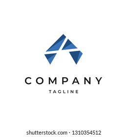 Triangle Letter A Logo Design Template