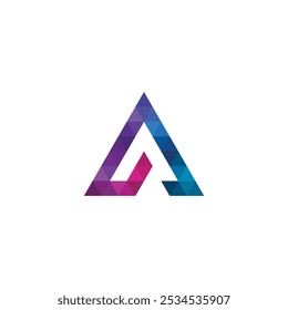 Letra triangular A Modelo de vetor de design de logotipo