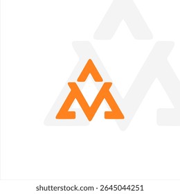 TRIANGLE AM LETTER LOGO VECTOR ORANGE