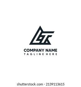 Triangle letter LT logo concept simple modern