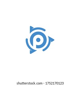 triangle letter P logo design