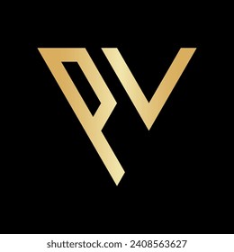Triangle Letter PV Logo Design