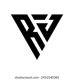 Diseño de logotipo RJ para letras triangulares