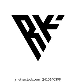 Diseño de logotipo RK de letras triangulares