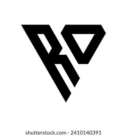 Diseño de logotipo de carta triple RO