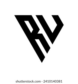 Triangle Letter RU Logo Design