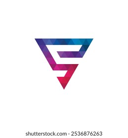 Letra triangular S modelo de vetor de design de logotipo