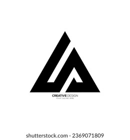 Triangle letter As or Sa initial unique shape modern abstract monogram logo