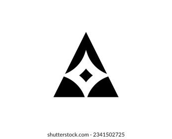 triangle letter A with a star logo design