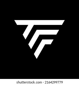 Triangle letter T F logo design template