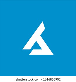 triangle letter at or ta logo type