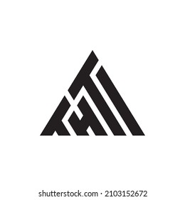 Dreiecksbuchstabe THTI Logo Design Vektor.