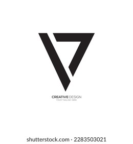 Triangle letter V 7 modern art number monogram unique logo