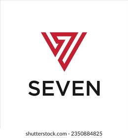 Triangle letter V 7 modern art number monogram unique logo