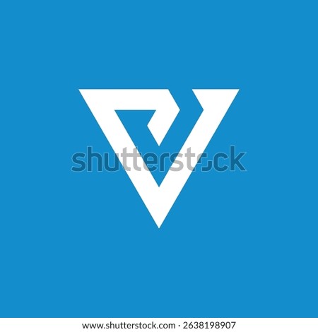 Triangle Letter V Arrow Logo design vector template