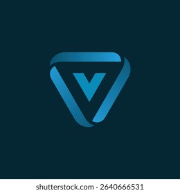 Triangle Letter V Logo design vector template