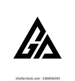 triangle with the letters G and A - logo - vector - template - illustration