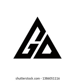 triangle with letters G and O - logo - vector - template - illustration