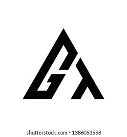 triangle with letters G and T - logo - vector - template - illustration