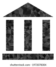 Triangle library building polygonal symbol illustration. Library Building lowpoly icon is filled with triangles. Flat filled geometric mesh symbol based on library building icon.