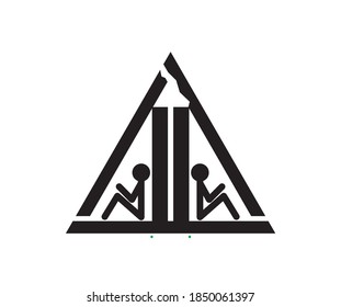Triangle of life icon. An unsubstantiated theory about how to survive a major earthquake