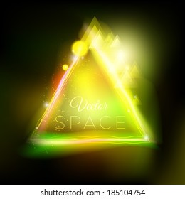 Triangle light symbol with starburst and glow effects