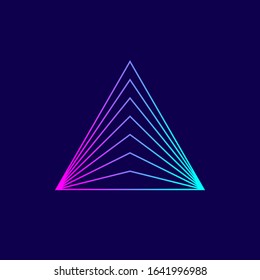 Triangle with lighting lines accent.