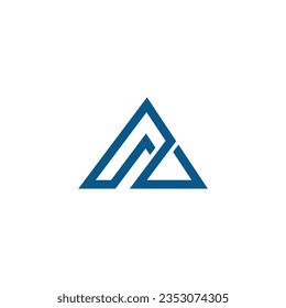 Triangle line abstract business logo vector image
