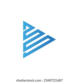 Triangle line abstract logo vector image