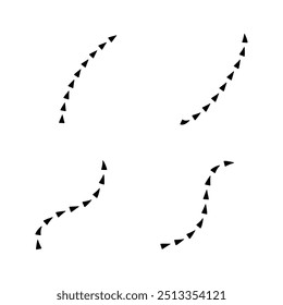 Triângulo na seta de linha forma isolada ilustração vetorial no fundo branco.