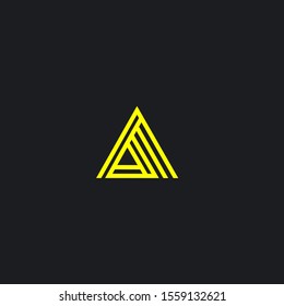 triangle line art abstract logo design template