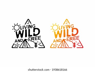 Triangle line Art Zeichnung Illustration des Campingdesigns