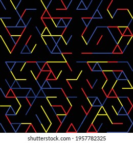 Triangle line colorful with a black color background.