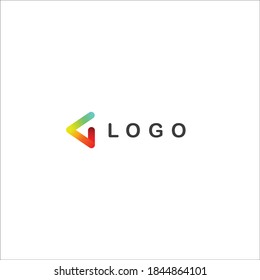 Triangle line with gradient color logo design