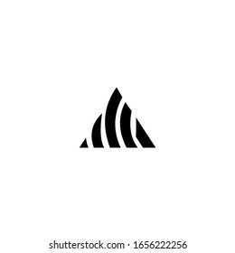 triangle with line logo design