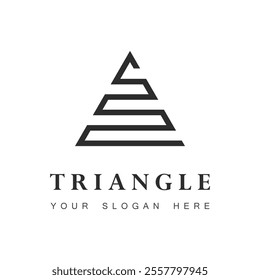 Triangle line logo design template