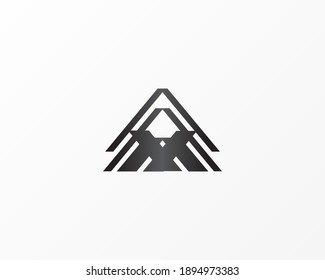 icono vector de diseño de logotipo de triángulo y línea