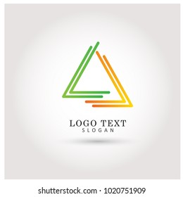 Triangle Line Logo. Icon & Symbol Vector Template.