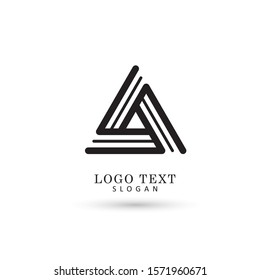 Triangle Line Logo. Icon & Symbol Vector Template.