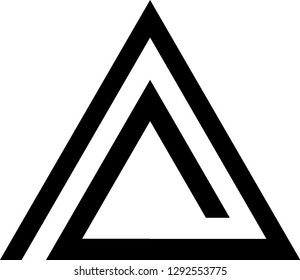 Triangle Line Logo Set. Icon Vector. Black.