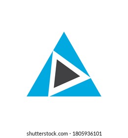ilustración vectorial del logotipo de línea triangular 