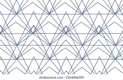 triangle line repeat seamless pattern, replete image, design for fabric printing, on white background 