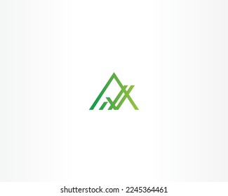 forma de triángulo y línea con diseño de logotipo de concepto de color verde