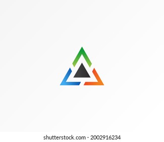 Triangle and line shape logo design icon