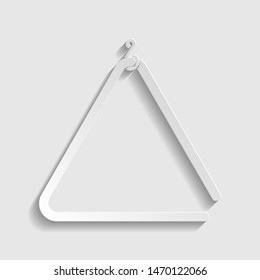 Triangle line sign. Paper style icon. Illustration.