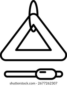 Design de ícone de vetor de linha triangular
