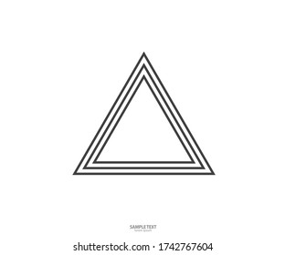 Triangle line vector. Pyramid line art. Geometric shape. Logo sign design